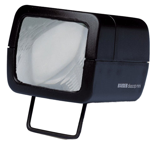 Kaiser 2010 VE 24 Diascop Mini 3 Visionneuse de diapositives avec objectif 3x et bras pliant