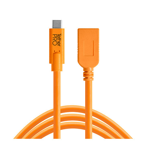 Câble Rallonge Femelle Tether Tools TetherPro USB-C vers USB 4,6 m Orange