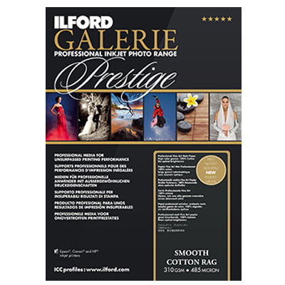 Papier Photo Ilford Galerie Prestige Smooth Cotton Rag 310g 13 x 18 cm (x50)