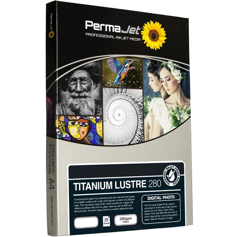 PermaJet PJ25022 Titanium Lustre Métallique 280 g A4 25 feuilles