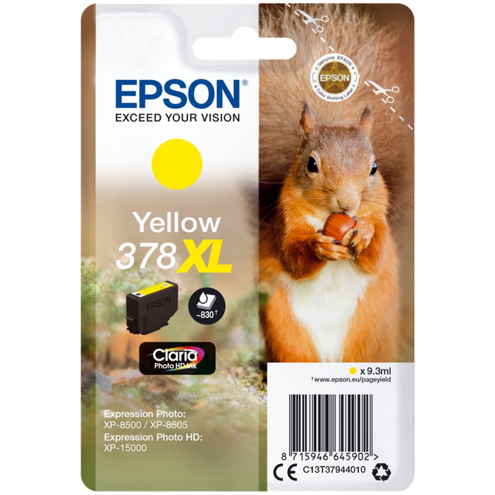 Epson 378XL (Squirrel) Yellow Ink