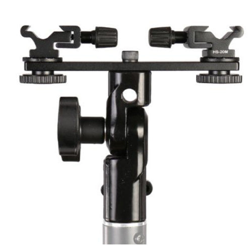 Support inclinable Falcon Eyes Double monture + 2 griffes de Flash CLD-14A