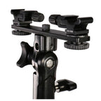 Support inclinable Falcon Eyes Double monture + 2 griffes de Flash CLD-14A