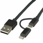 Câble de charge et de synchronisation GP CB03, connecteur Micro USB + Lightning 2 en 1