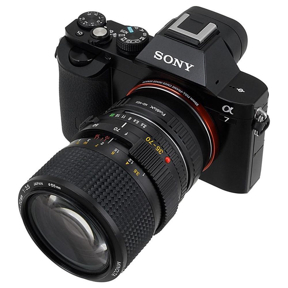 Fotodiox Objectif Adaptateur de monture - Minolta Rokkor (SR / MD / MC) SLR Objectif sur Sony Alpha E-Mount (MD-SnyE)