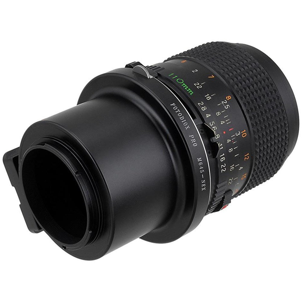 Fotodiox Pro Objectif Adaptateur de monture - Mamiya 645 (M645) Monture Objectifs à Sony Alpha E-Mount (M645-SnyE-Pro)