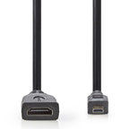 Nedis High-Speed HDMI extension cable with ethernet HDMI Micro Male - HDMI Female 0.2m black