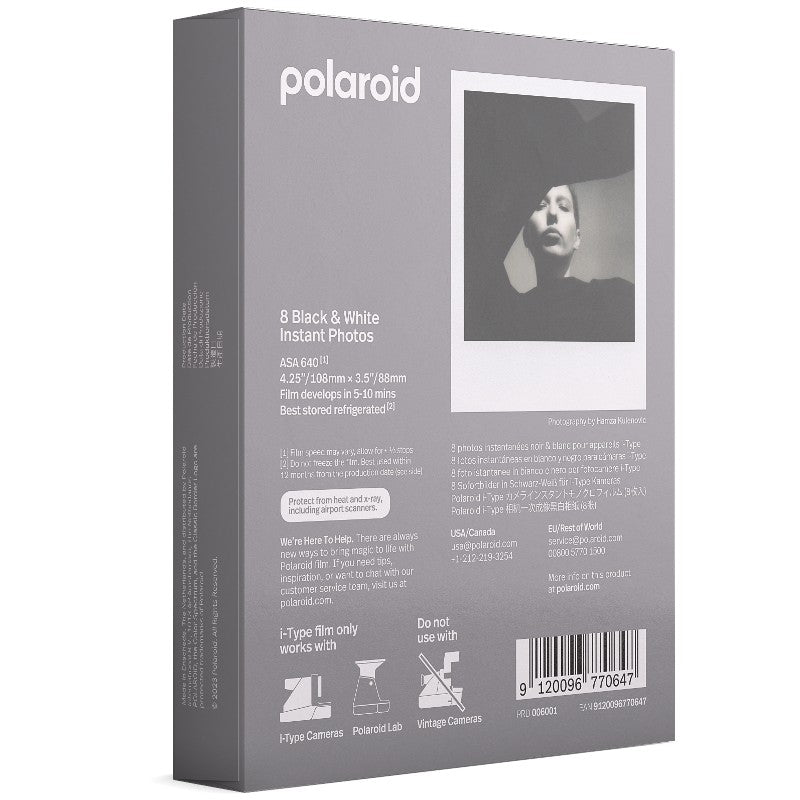 Film instantané Polaroid Originals N & B pour 600 pour i-Type Lot de 10