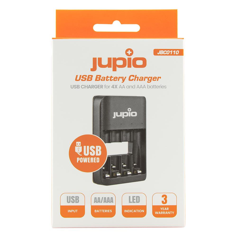 Jupio USB Chargeur de piles rapide LED