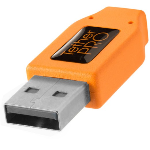 Tether Tools TetherPro USB 2.0 vers Mini-B 5-pin Adaptateur à angle droit "Pigtail", 20 "(50 cm), High-Visibilty Orange