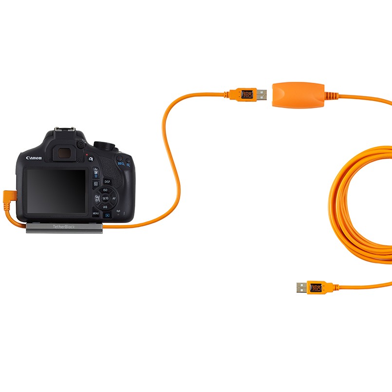 Tether Tools TetherPro USB 2.0 vers Mini-B 5-pin Adaptateur à angle droit "Pigtail", 20 "(50 cm), High-Visibilty Orange