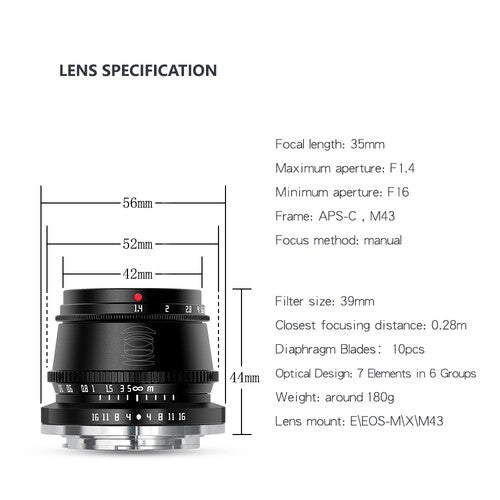 TTartisan 35mm f/1.4 M43 - Micro Four Third