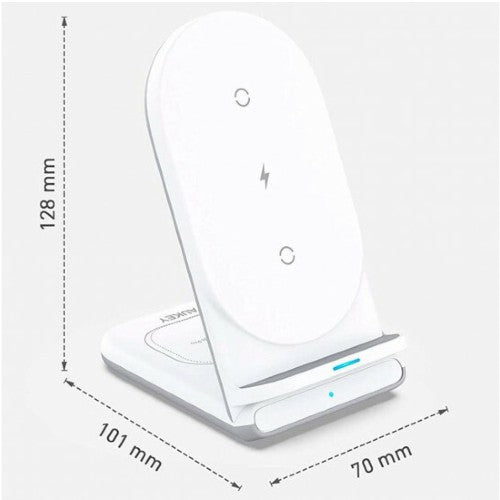 Aukey Aircore Support de recharge sans fil 2-en-1 blanc