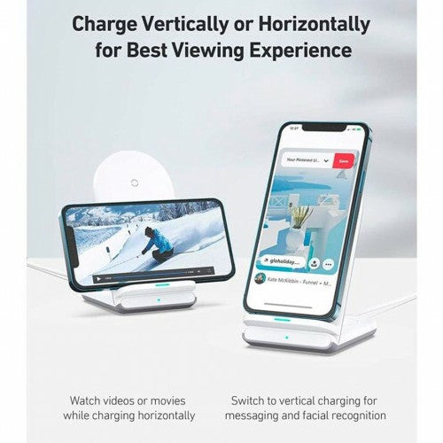 Aukey Aircore Support de recharge sans fil 2-en-1 blanc