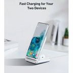 Aukey Aircore Support de recharge sans fil 2-en-1 blanc