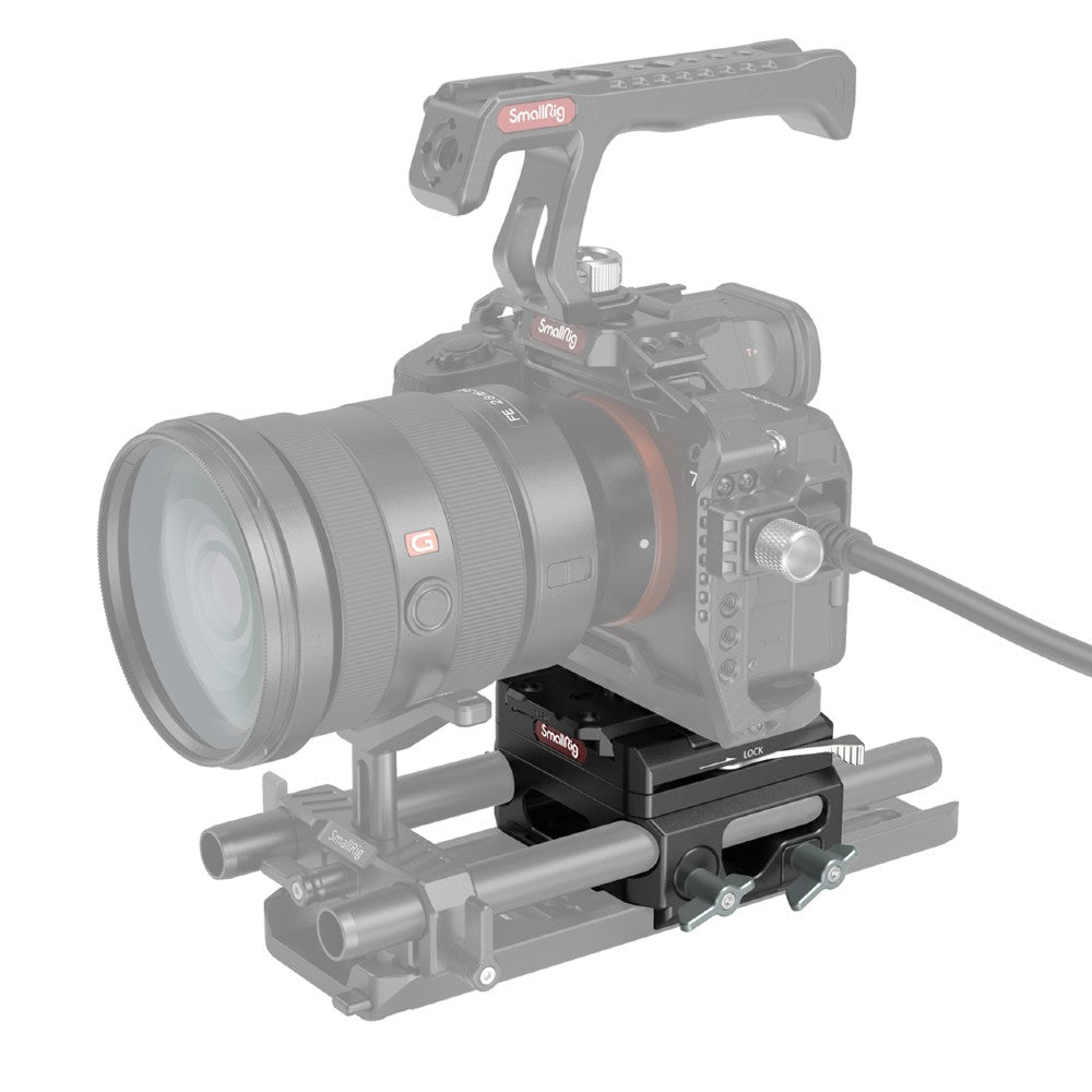 Plaque de base légère SmallRig avec double pince à tige de 15mm (version en alliage de magnésium)
