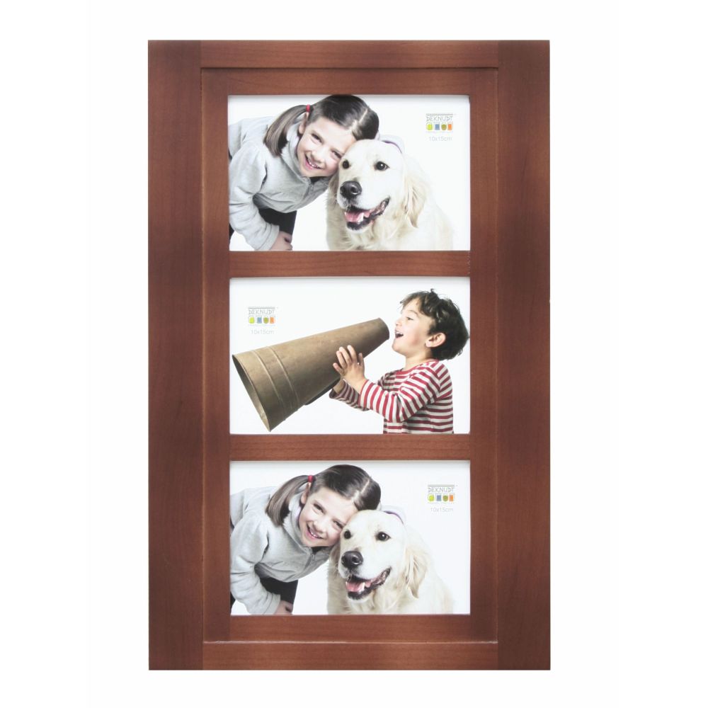 Deknudt Brown wooden frame for 3 photos 10x15 S59KH2