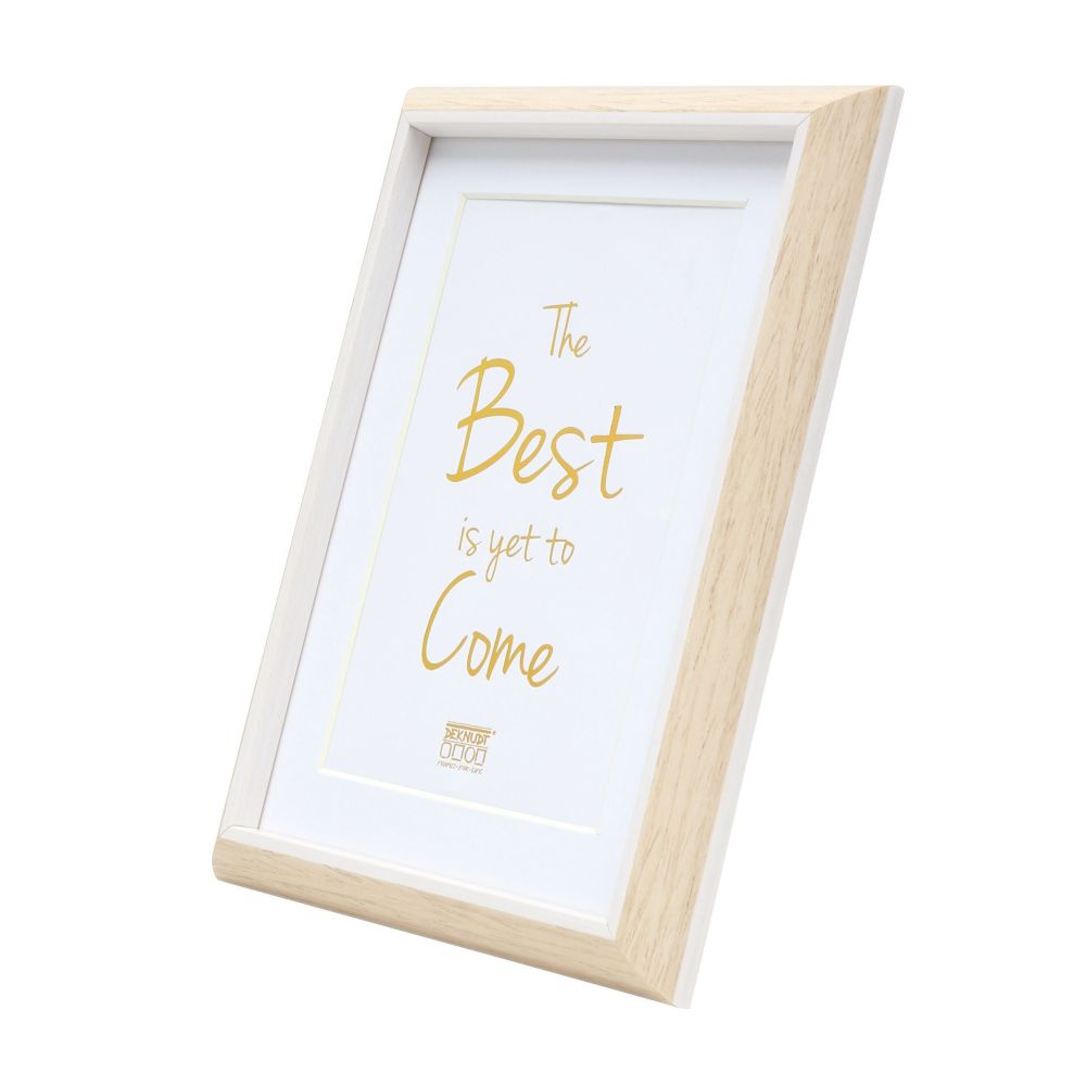 Deknudt Cadre photo en bois clair avec passepoil blanc et passe-partout 13x18 S46WG3