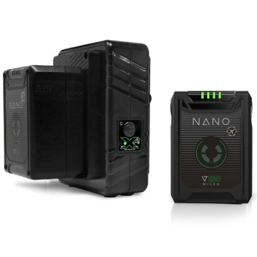 Kit de batterie Core SWX Compact NANO Micro V-Mount avec chargeur (2x NANO-V150 et 1x GPM-X2S)