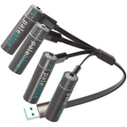 Pale Bleu 4x AA Batteries Rechargeables Lithium Ion