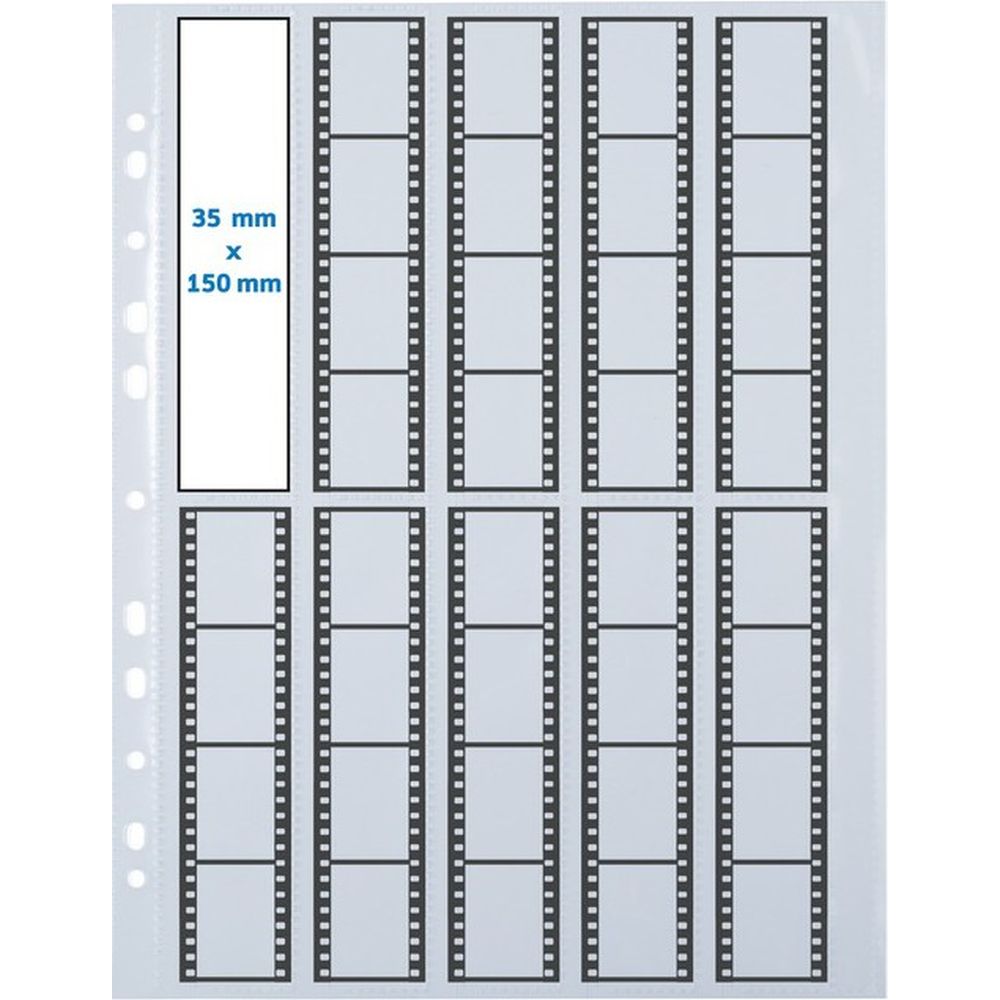 Pochettes négatives transparentes, pour 10 x 4 négatifs, 25 pièces