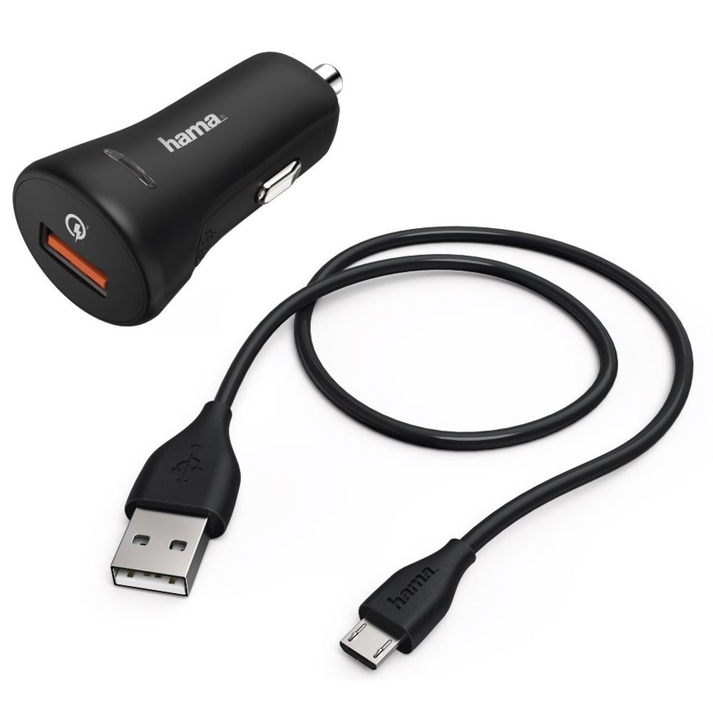 Hama Kit de chargeur de voiture Chargeur micro USB 3A QC3.0