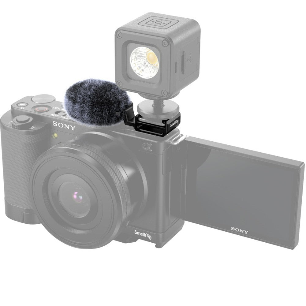 SmallRig 3526 Cold Shoe Adapter with Windshield for Sony ZV-E10 and ZV-1