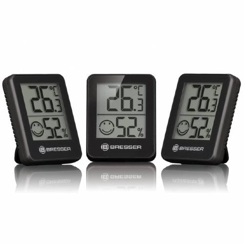 Bresser Temeo Hygro Indicateur Set de 3 unités noir