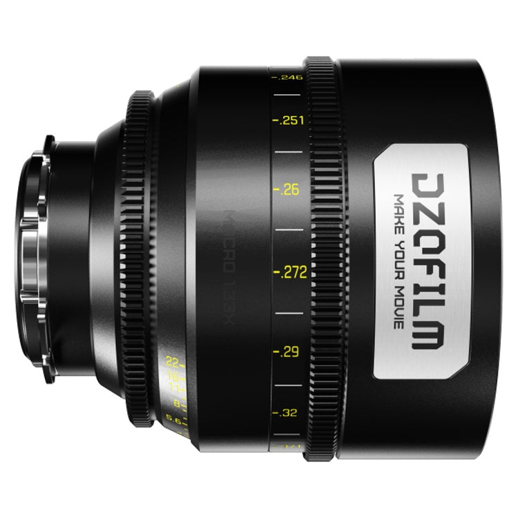 Objectif à focale fixe macro DZOFilm Gnosis 65mm T2.8 dans un étui de sécurité - métrique