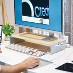 j5create Wood Monitor Support avec Docking Station