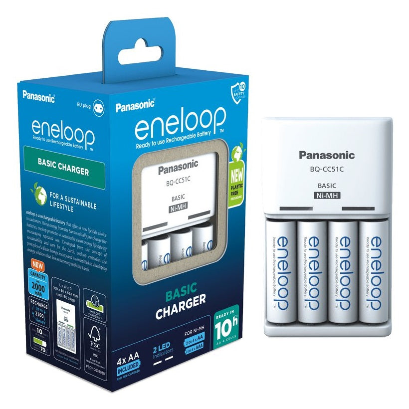 Panasonic Eneloop Chargeur CC51 + 4x AA 2000mAh