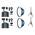 Kit double LED Nanlite Forza 60 II (avec pied d'éclairage et boîte à lumière)