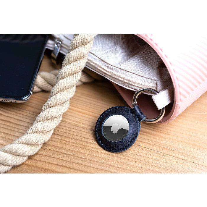 FIXED en Cuir Étui pour AirTag Bleu