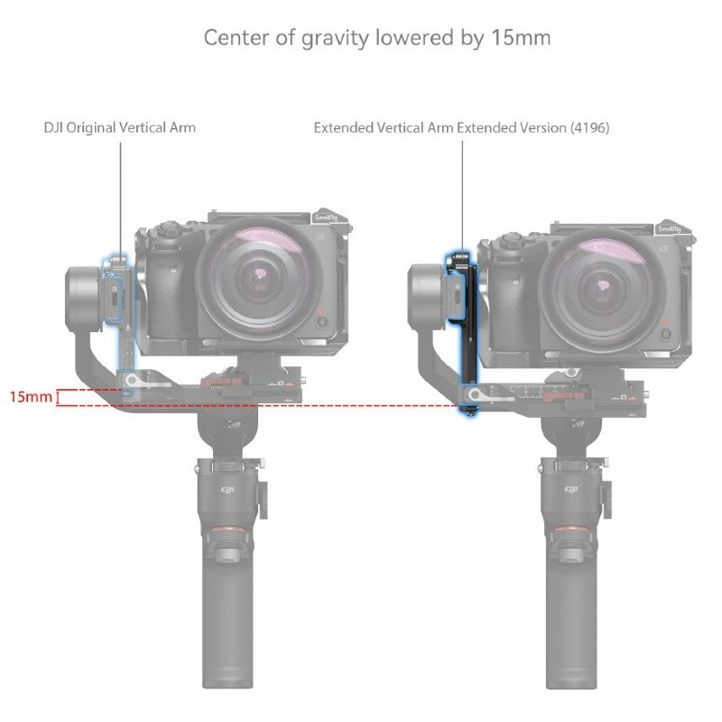 SmallRig Bras Vertical Rallongé pour DJI RS 3 Mini 4196