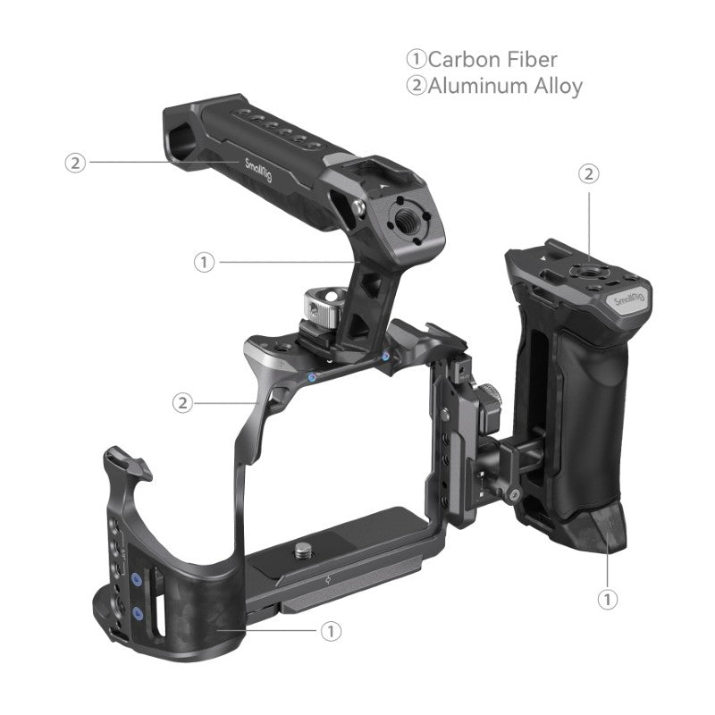 SmallRig "Rhinoceros" Advanced Cage Kit for Sony Alpha 7R V / Alpha 7 IV / Alpha 7S III 3710