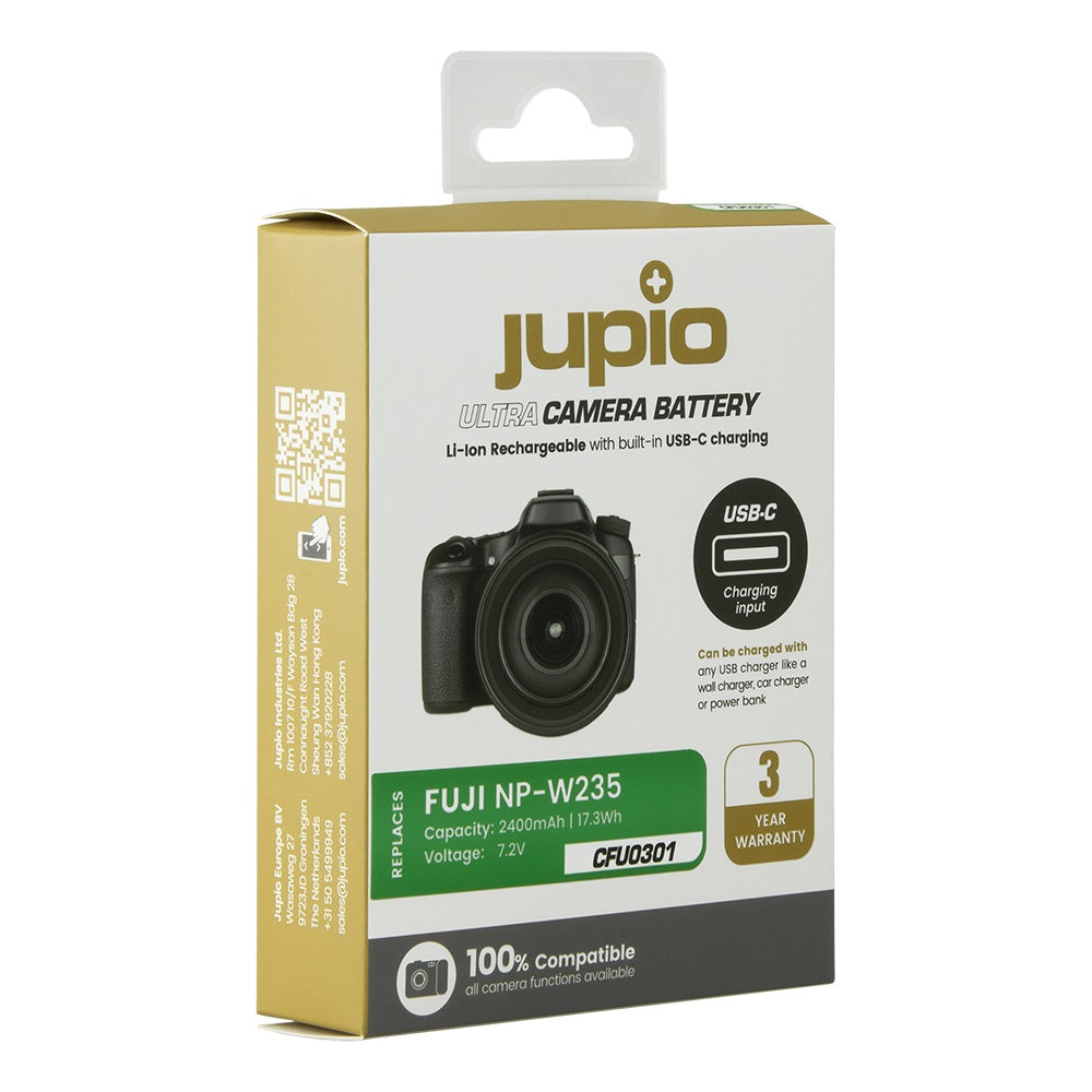 Jupio Fuji NP-W235 Ultra C 2400mAh battery with USB-C input