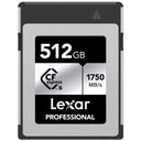 Lexar Professional Argent Carte CFexpress Type B R1750/W1300 MB/s – 512GB