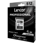 Lexar Professional Argent Carte CFexpress Type B R1750/W1300 MB/s – 512GB