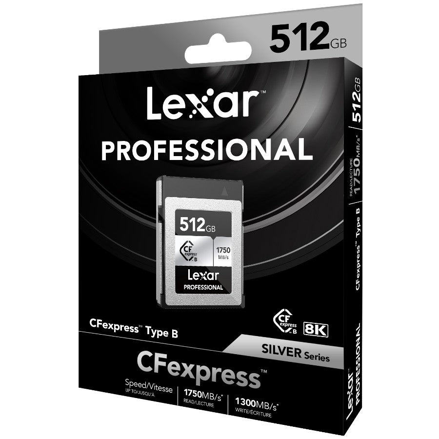 Lexar Professional Argent Carte CFexpress Type B R1750/W1300 MB/s – 512GB