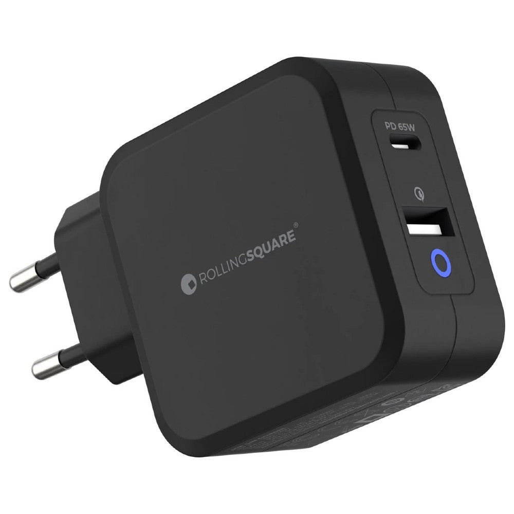 Rolling Square GaN Chargeur EU 65W Noir