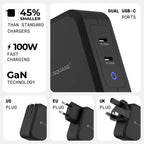 Rolling Square GaN Chargeur EU 100W Noir