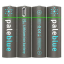 Pale Blue 4x AAA Lithium 1.5V Rechargeable Battery with USB-C