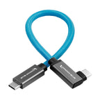 Kondor Câble bleu USB C vers USB C haute vitesse pour l'enregistrement de disques SSD - Angle droit (12")