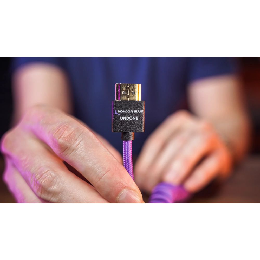 Kondor Blue Gerald Undone MK2 Full HDMI Câble 12"-24" Curled (Violet)