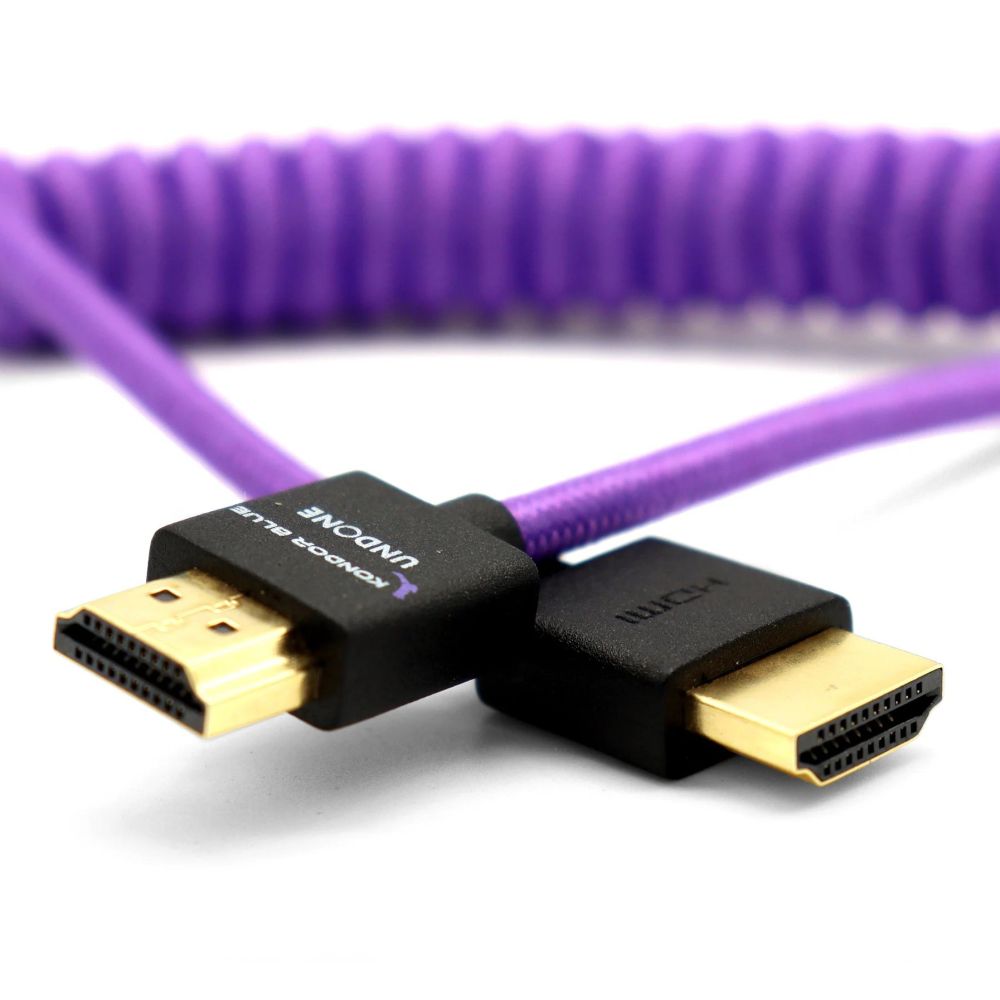 Kondor Blue Gerald Undone MK2 Full HDMI Câble 12"-24" Curled (Violet)