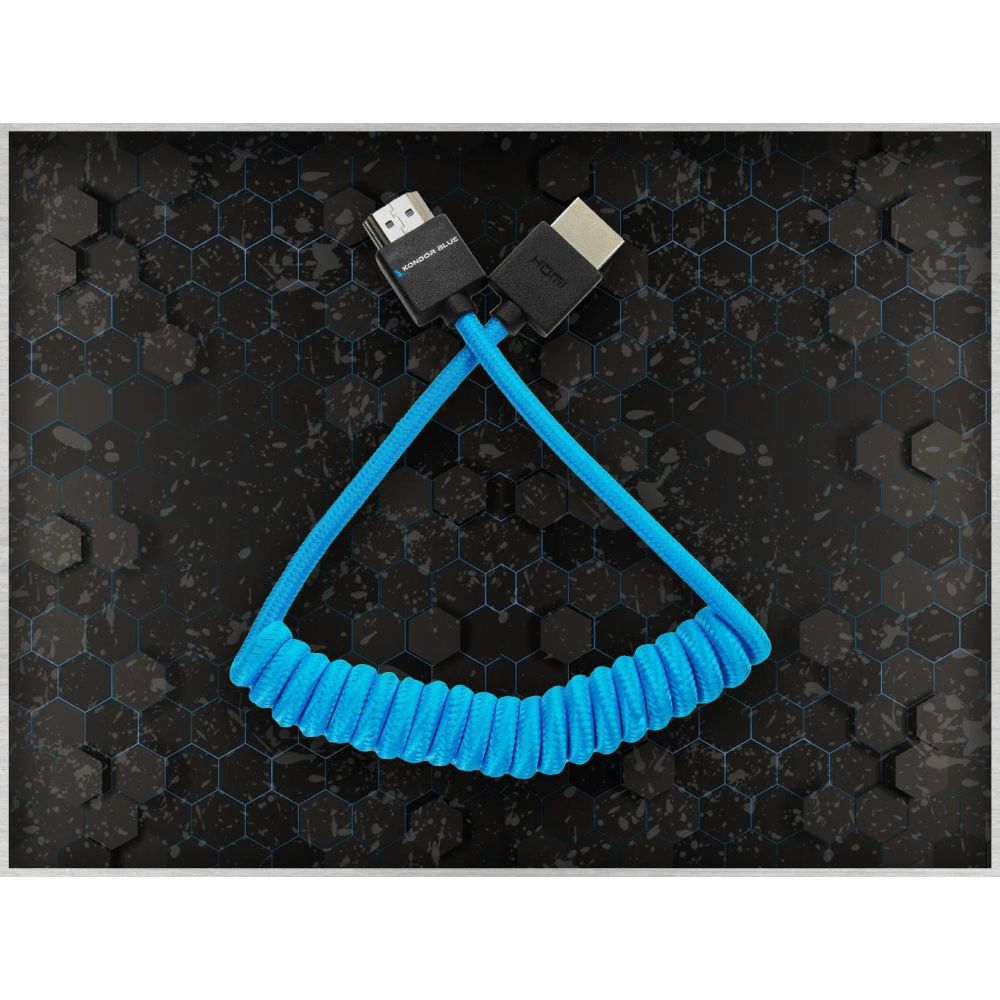 Kondor Câble HDMI bleu spiralé (12-24")