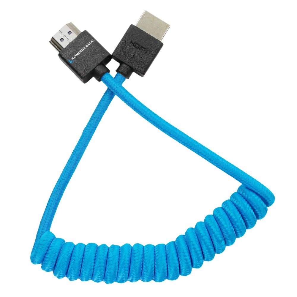 Kondor Câble HDMI bleu spiralé (12-24")