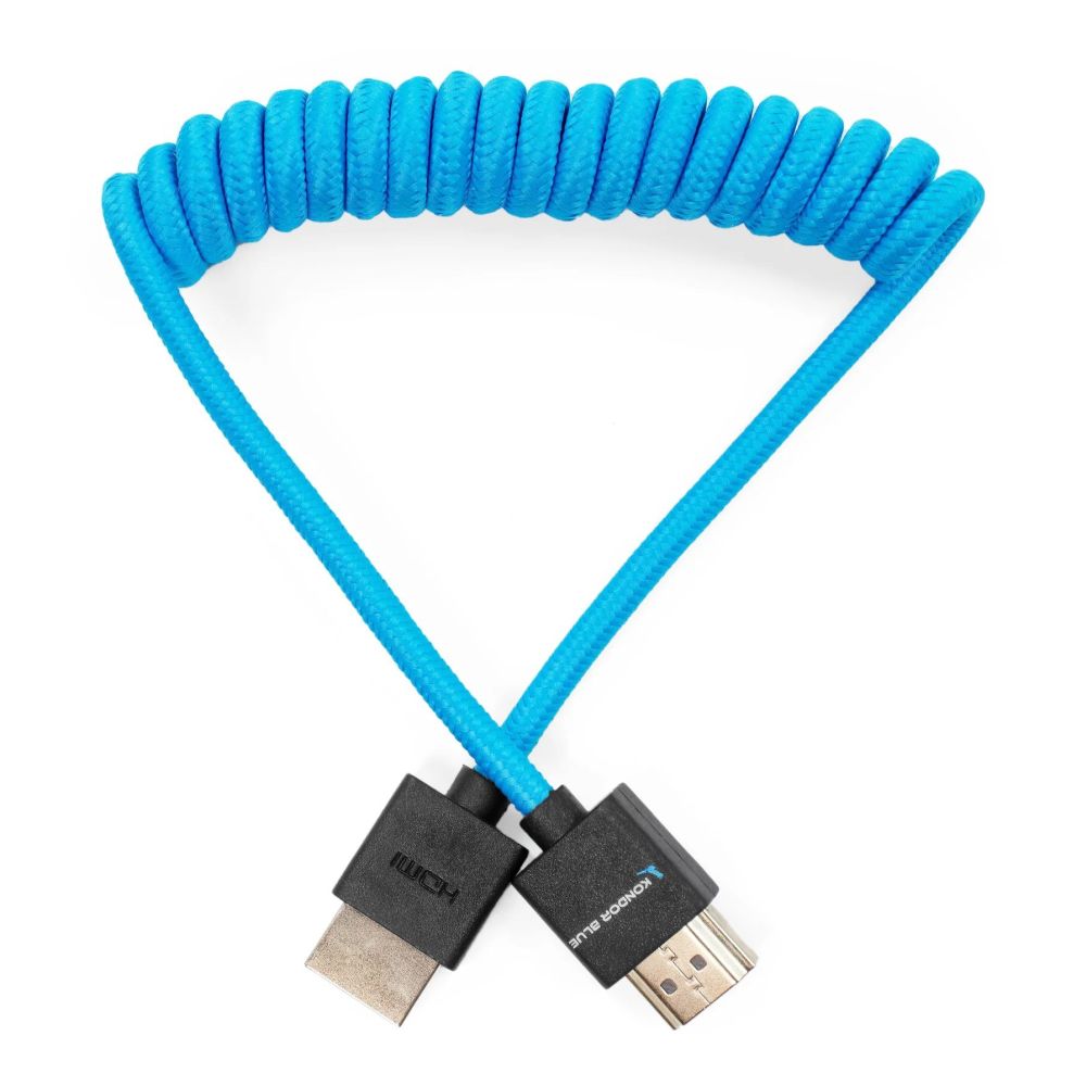 Kondor Câble HDMI bleu spiralé (12-24")