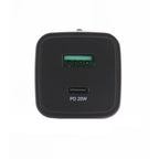 Chargeur Mural Celly Noir Label USB-C + Port USB, 20W