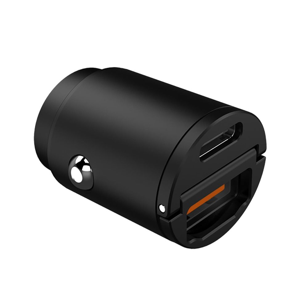 Chargeur Voiture Celly Noir Label USB-C + Port USB, 30W